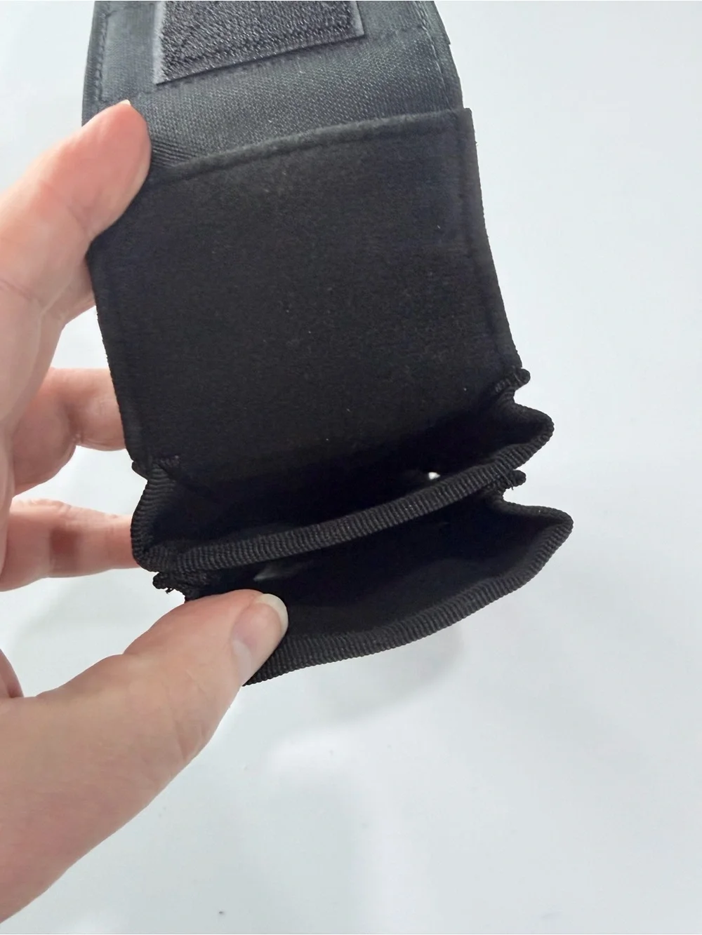 Black Tactical Phone Pouch with Hook-and-Loop Closure